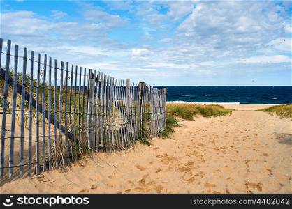 Path way to the beach at Cape Cod, Massachusetts, USA.
