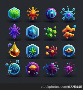 pathogen virus bacteria ai generated. germ icon, organism microscopic, influenza microorganism pathogen virus bacteria illustration. pathogen virus bacteria ai generated