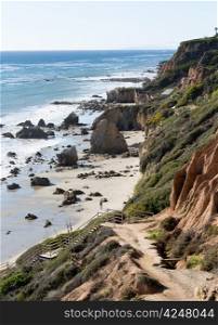 Pathway and steps leading down to El Matador State Beach Malibu California