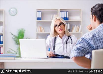Patient at examination with female doctor