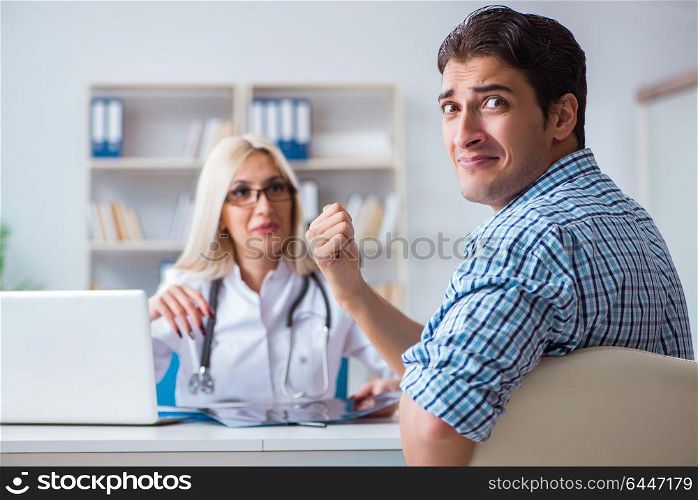 Patient at examination with female doctor