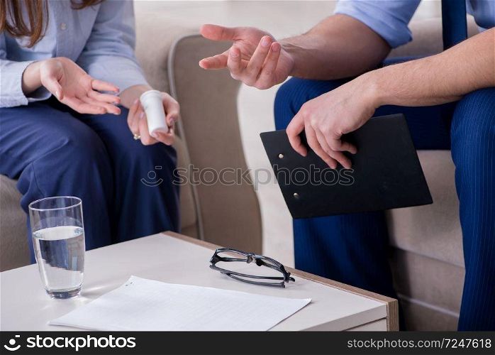 Patient discussing with psychologist personal problems