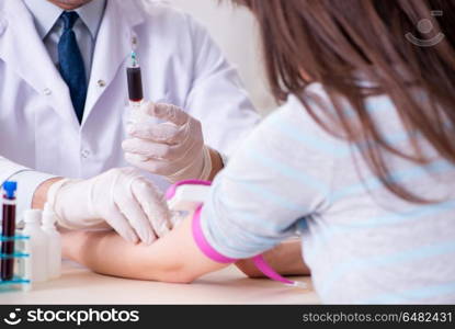 Patient during blood test sampling procedure taken for analysis