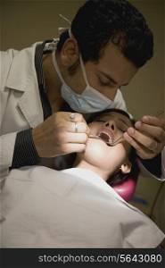 Patient getting a dental check-up