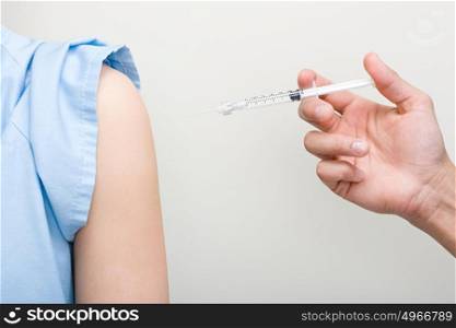 Patient having injection