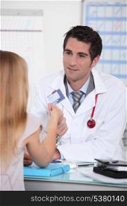 Patient in appointment with doctor