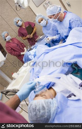 Patient undergoing egg retrieval procedure