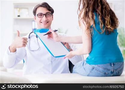 Patient visiting doctor for annual regular check-up in hospital . Patient visiting doctor for annual regular check-up in hospital clinic. Patient visiting doctor for annual regular check-up in hospital