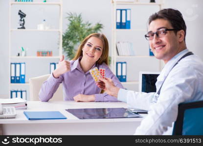 Patient visiting doctor for medical check-up in hospital