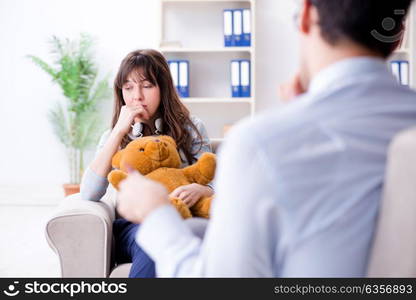 Patient visiting psychiatrist doctor for examination