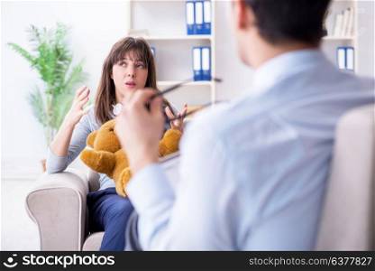 Patient visiting psychiatrist doctor for examination