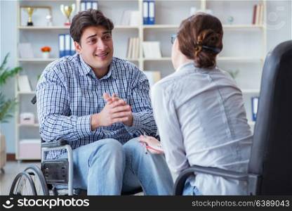 Patient visiting psychotherapist to deal with consequences of trauma. Patient visiting psychotherapist to deal with consequences of tr