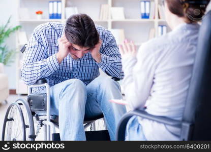 Patient visiting psychotherapist to deal with consequences of trauma. Patient visiting psychotherapist to deal with consequences of tr