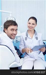 Patients and doctors in the dental office