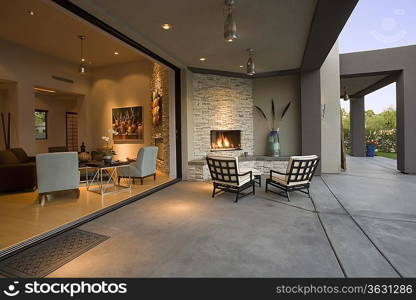 Patio of a modern residence