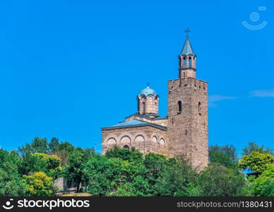 Patriarchal Cathedral of the Holy Ascension of God in the Tsarevets fortress of Veliko Tarnovo, Bulgaria, on a sunny summer day. Patriarchal Cathedral in the Tsarevets fortress. Veliko Tarnovo, Bulgaria