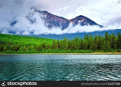 Patricia Lake and Pyramid Mountain in Jasper National Park, Canada