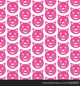 Pattern background Cat Face emotion Icon