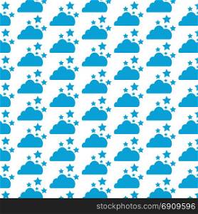 Pattern background cloud stars icon