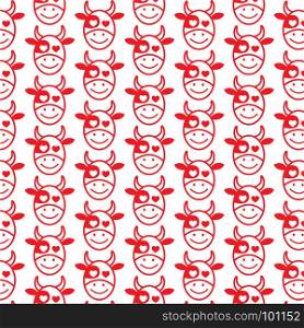 Pattern background Cow Face emotion Icon