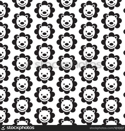Pattern background Cute Lion emotion Icon
