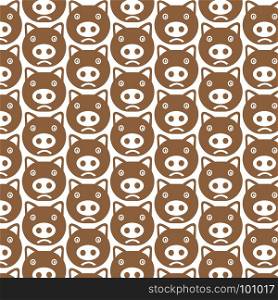 Pattern background Cute pig emotion Icon