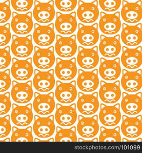 Pattern background Cute pig emotion Icon