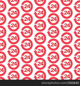 Pattern background open 24 hours Icon