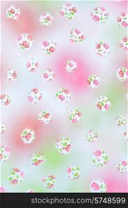 pattern background with flowers and water drops