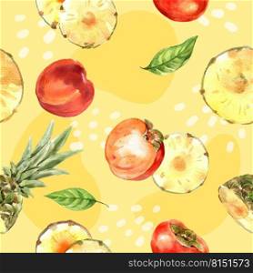 Pattern design with berries concept, colorful illustration seamless design template.