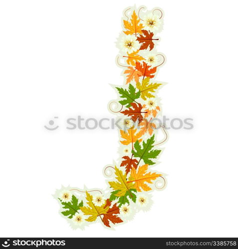 Pattern letter made from flowers and leaves