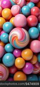 Pattern of Candy 3D Balls Pop Art Illustration Background. Generative ai. High quality illustration. Pattern of Candy 3D Balls Pop Art Illustration Background. Generative ai