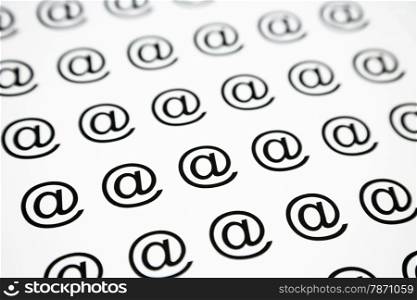 pattern of email address internet sign, black and white background