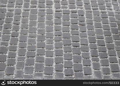 pattern of granite cobble stoned pavement background