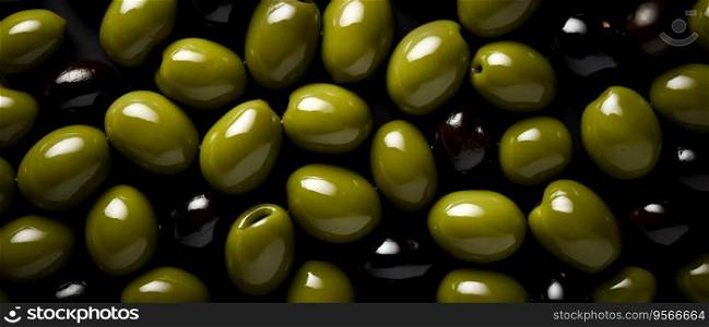 Pattern of green and black olives