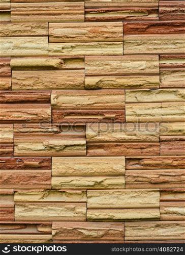 Pattern of modern stone brick wall background