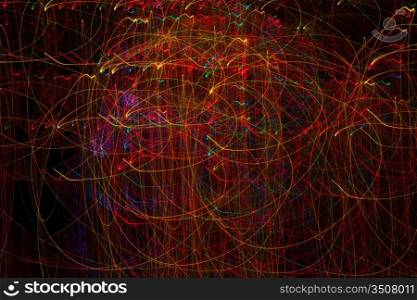 Pattern of Multicolored Lights in Motion