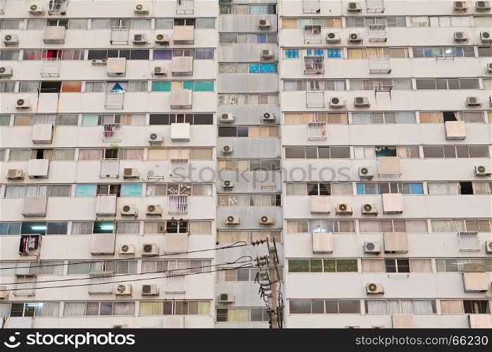 Pattern of Old apartments at day