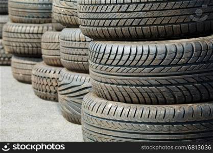 pattern of old used tyre