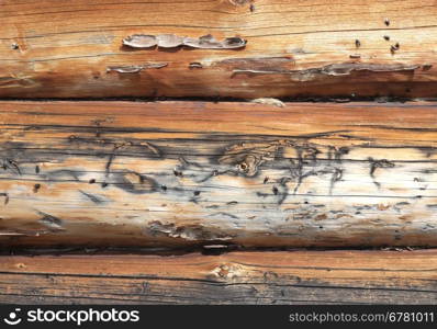 Pattern of old weathered timbered wall