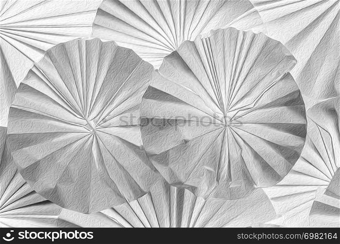 Pattern of paper art work as flower shape decorated on wall. Abstract background.