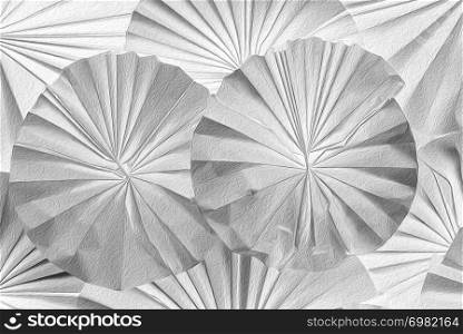 Pattern of paper art work as flower shape decorated on wall. Abstract background.