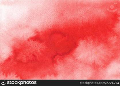 Pattern of red water color painting, blurred background