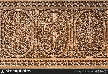 Pattern of the Patwon ki Haveli in Jaisalmer, Rajasthan state in India