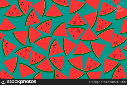 Pattern of watermelon slices isolated, 3D rendering