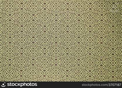 pattern of yellow tradition clothing wall paper panel, close up&#xA;