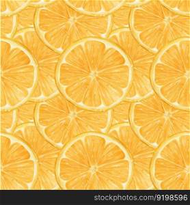 pattern seamless background Watercolor close up sliced orange fruit semi realistic hand drawing painted illustration, isolated on white background