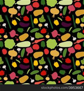 pattern vegetable background. Vegetables fresh seamless pattern. Vector illustration