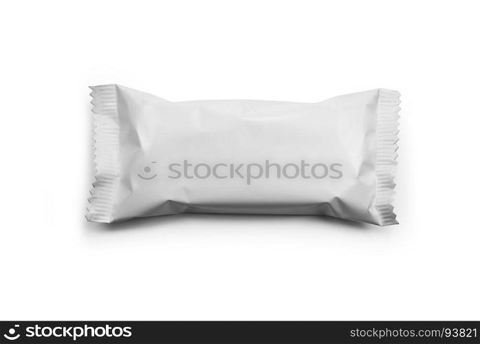 pattern white packaging for snack. pure white blank plastic packaging for snacks