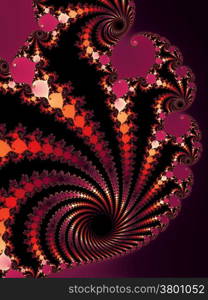 Patterned fractal spiral in a dark colors